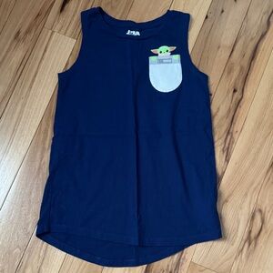 Star Wars Navy Tank Top with Baby Yoda Pocket